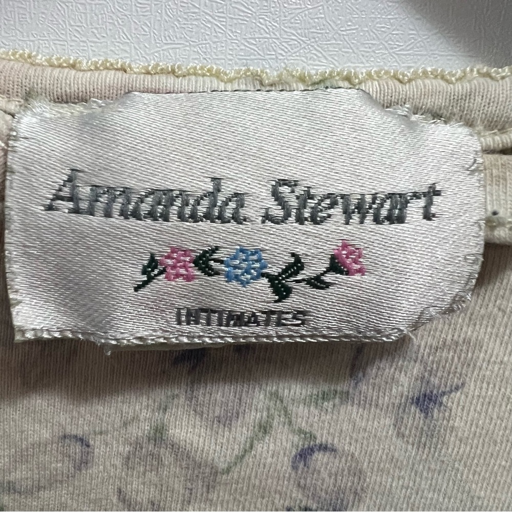 Amanda Stewart Country Cottage Floral Full Length Robe Vtg Sz L - Picture 4 of 9